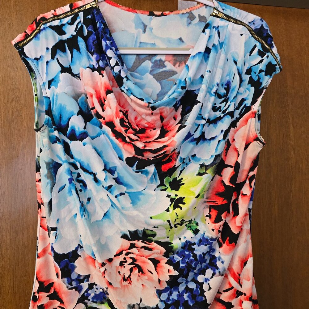 Alfani Multicolor Floral Cowl Neck Top